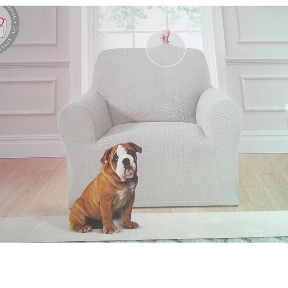 Kirkton House Other - Kirkton House Snug Fit Arm Chair Cover Light Gray 40" Soft Knit, NEW